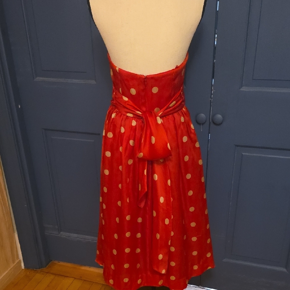 Buy 2 Get 1 FreeRARE Vintage Sample J. Crew Strapless Silk Organza Polka Dot 4 6 - Picture 3 of 16
